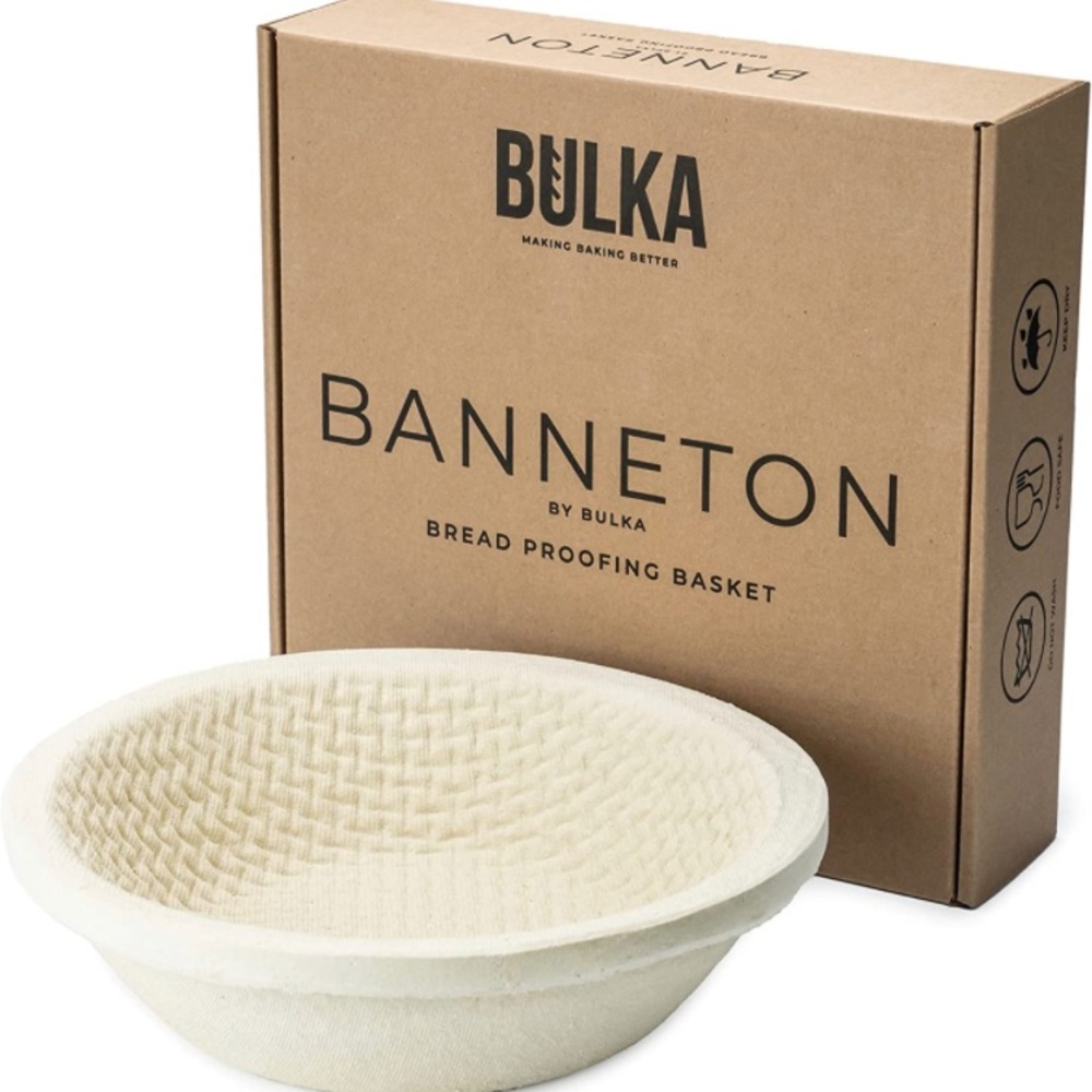 Bulka Banneton Bread Proofing Basket Spruce Wood Pulp Round 9" Waffle